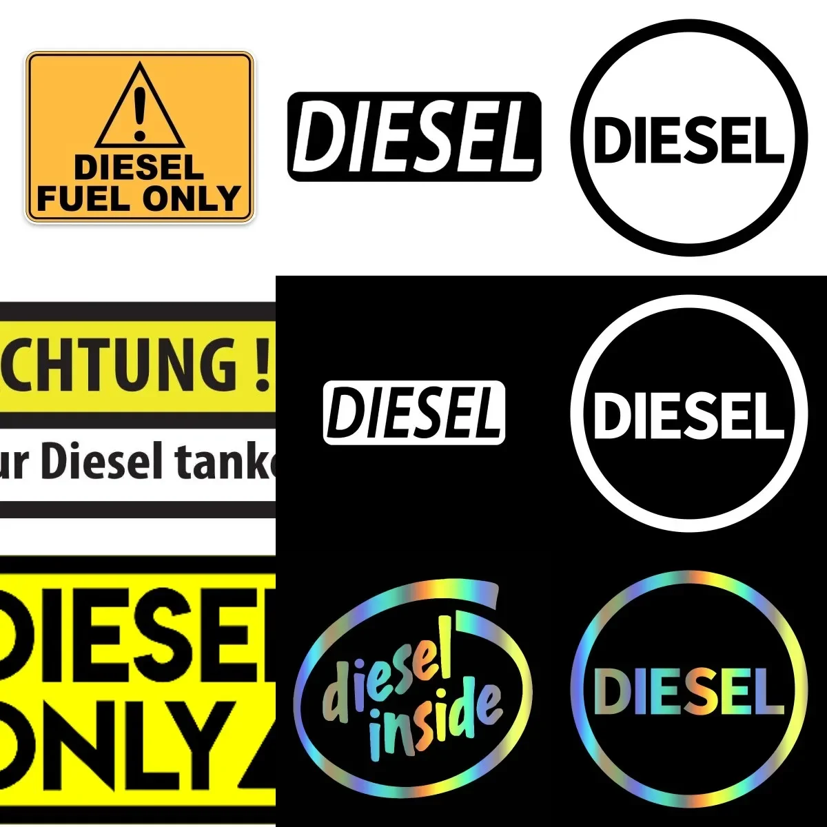 

Diesel Fuel Only Warning PVC Stickers Accessories for Decorate Car Truck Van Motorcycle Off-road Camper Bumper Decad