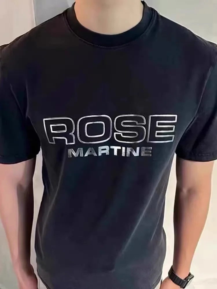 

25 Summer MARTINE ROSE Logo Print T Shirt Men Women 1:1 Best Quality T-Shirt Black White Loose Tops Cotton Tee
