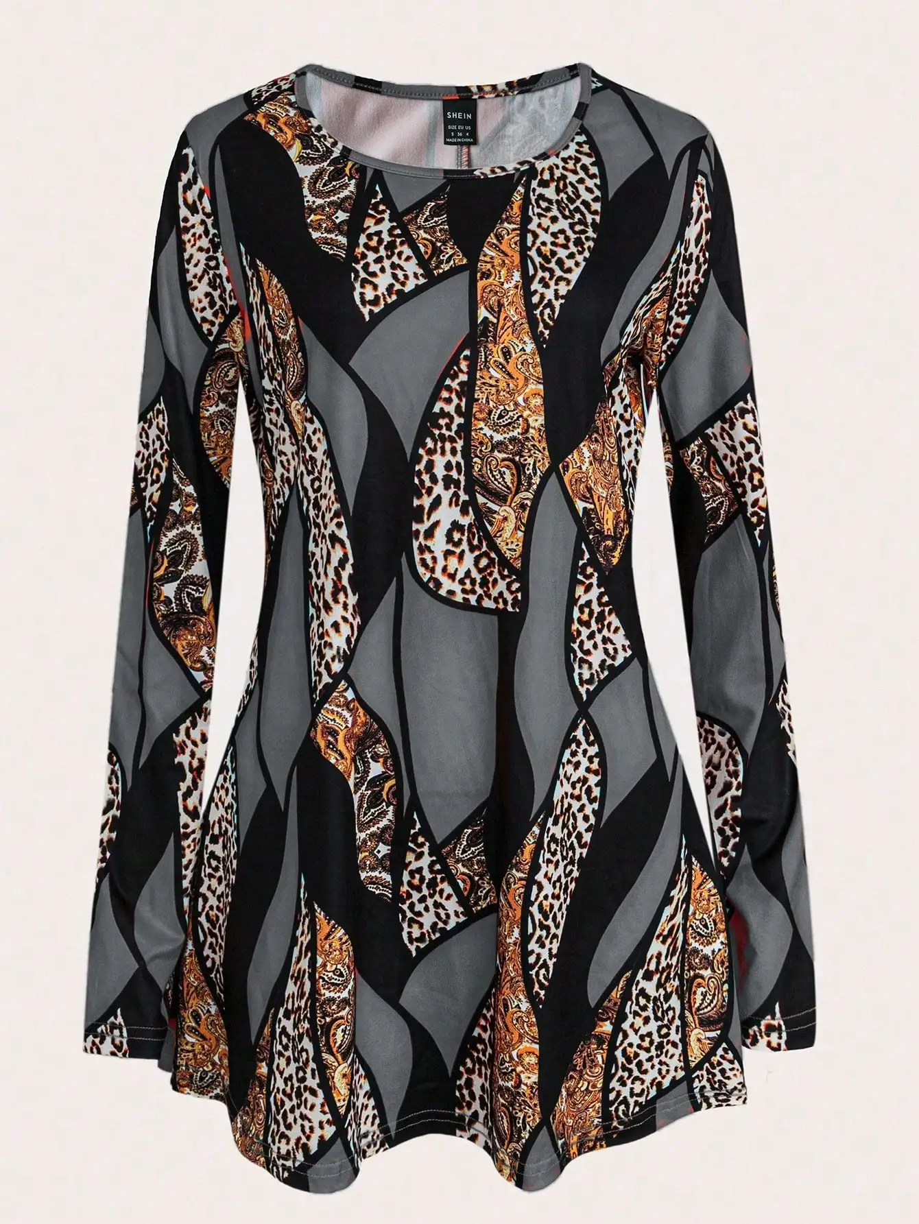 

Women's Autumn Winter Print Long Sleeve A-Line T-Shirt And Leggings 2 Piece Set