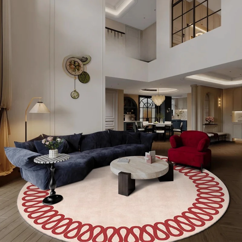 Modern Style Living Room Decoration Round Carpet Minimalist Rugs for Bedroom Thicken Plush Lounge Floor Mat Home Fluffy Soft Rug