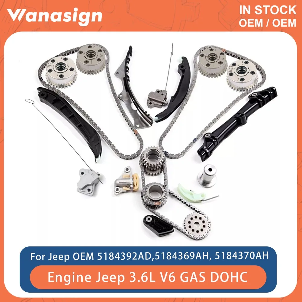 

Engine Timing Chain VVT Gear Kit Fit 3.6 L For Chrysler Dodge Charger Jeep Wrangler Volkswagen Routan 300 1500 3.6L V6 GAS DOHC