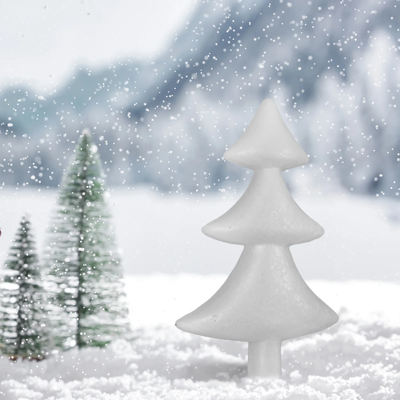 

8Pcs Foam Half Trees 27cm Snow Scene DIY Christmas Ornaments Painting Craft Decoration White Foam Trees Tree Decorations