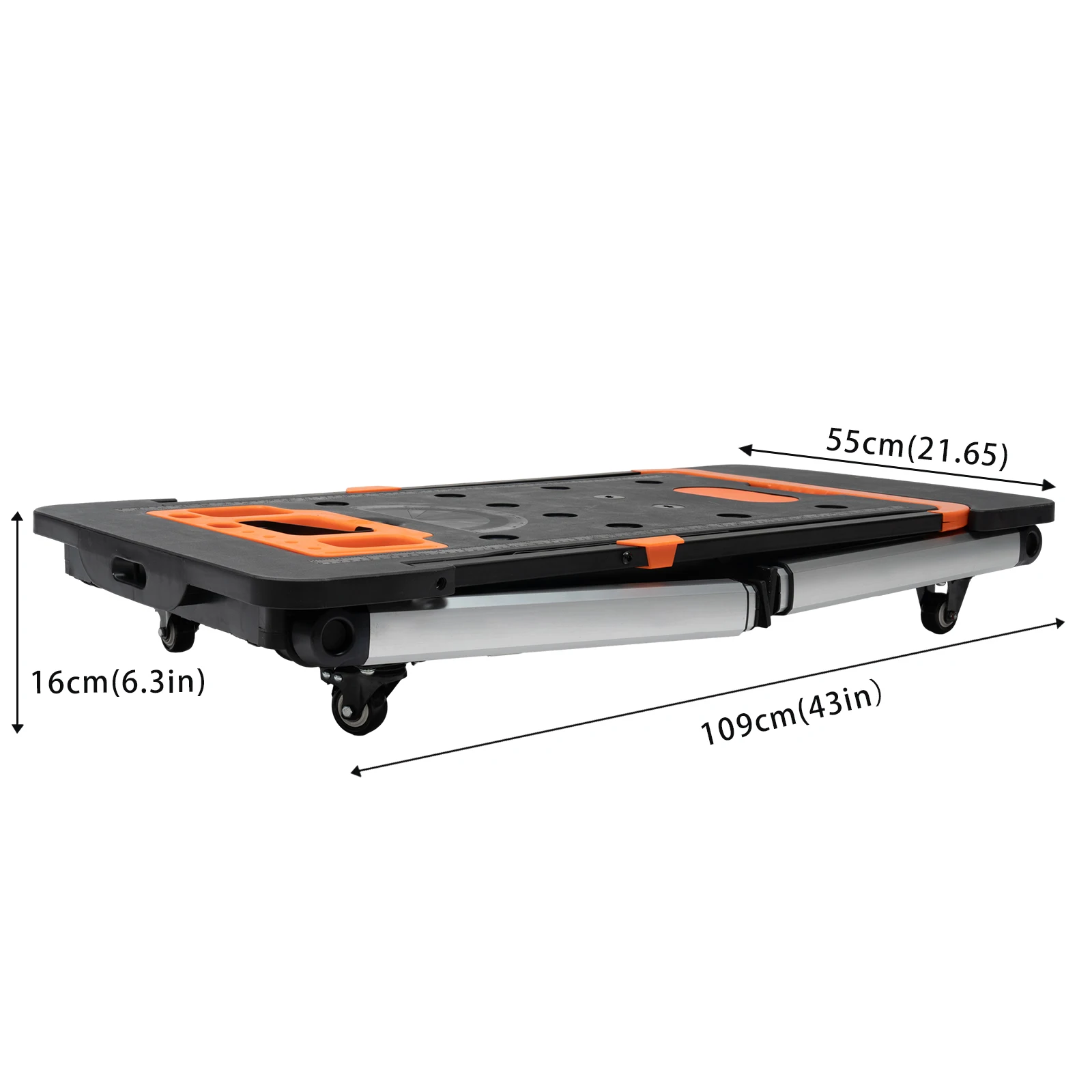 Platform Kerja Multifungsi Beban Berat (Hingga 551,16 Lbs) - 2 Tingkat Ketinggian (20,47/30,71 Inci), 2 Roda Universal yang Dapat Dikunci