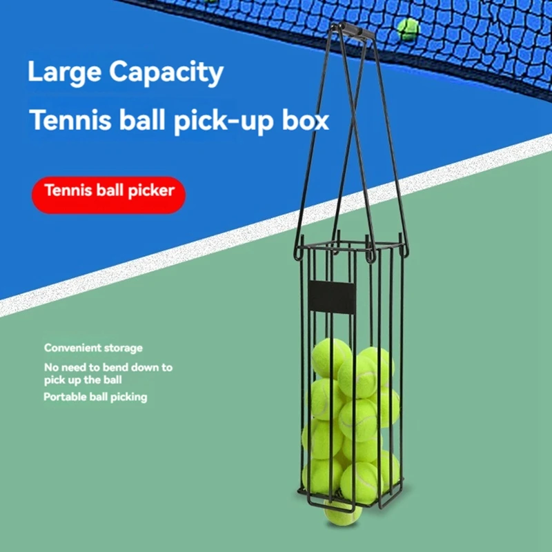 Tennis Ball Hopper, Cesta de ténis, Pickleball Picker portátil, Caddy superior, Metal Pickleball Ball Retriever