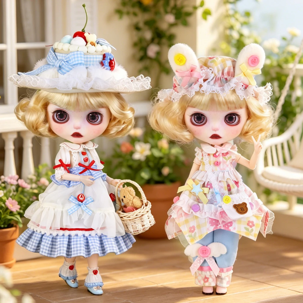 

ICY DBS Blyth Doll 1/6 BJD Gold Hair Customized Hand Carved Eyebrow, Lips, and Facial Gifts, including Naked Dolls, etc
