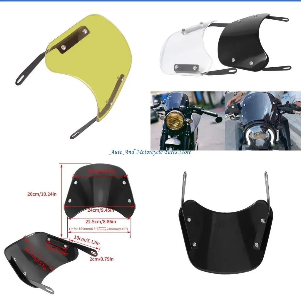 

P9FD Motorcycle Windshield Adjustable Wind Deflector Clear Front Windshield Motorcycle Accessories Suitable for CG125