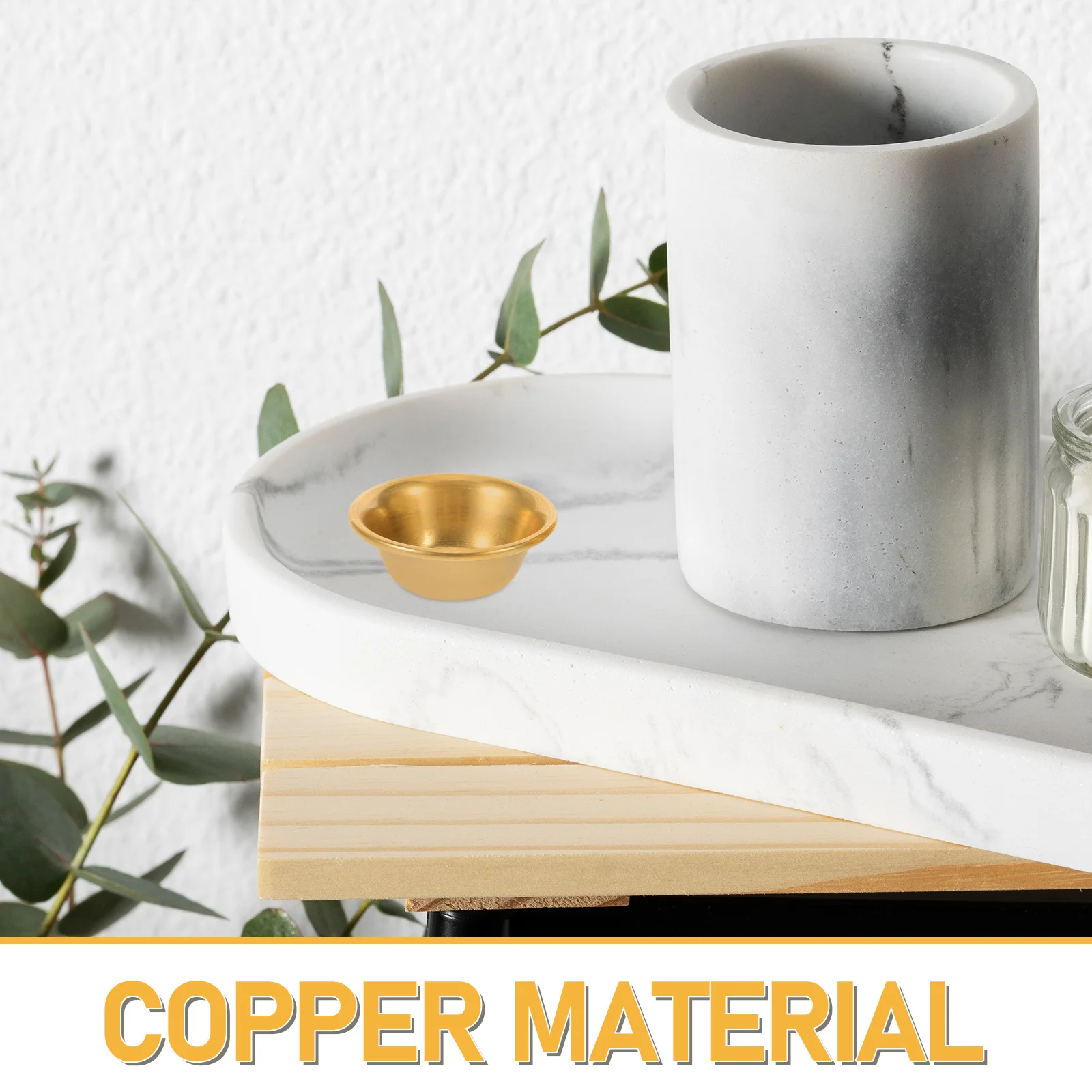 8 قطعة وعاء تقديم نحاسي صغير 2 بوصة وعاء مياه بوذي صغير من النحاس للطقوس المقدس معبد التأمل أكواب ديكور المنزل #6