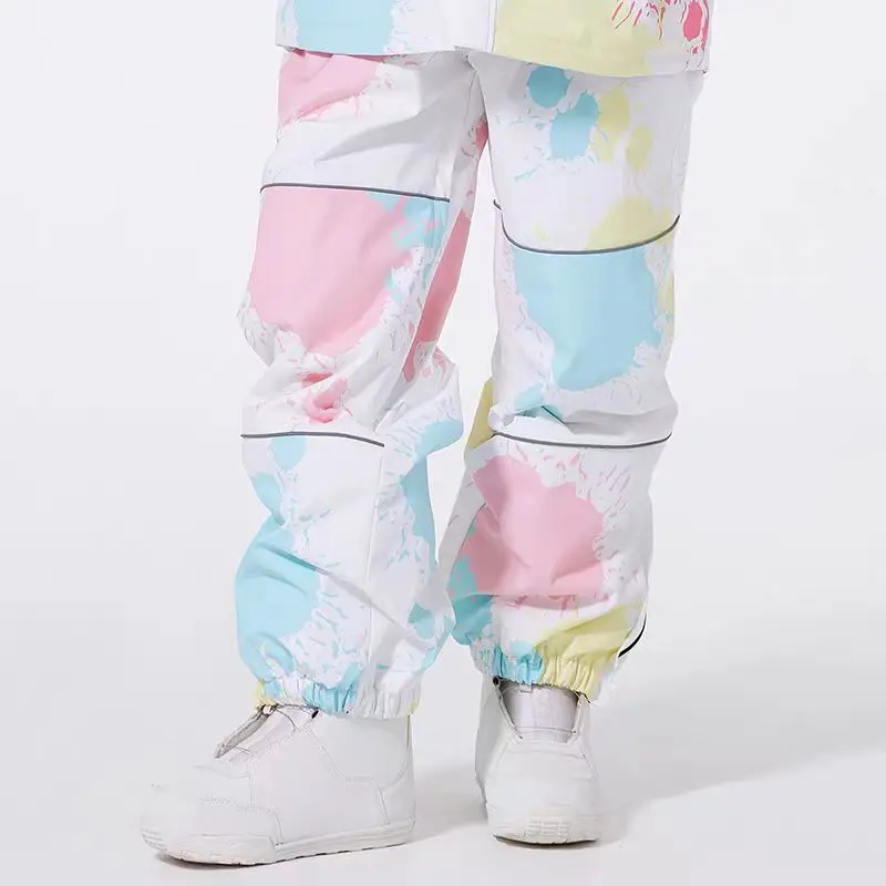 2025 جديد الشتاء زوجين بناطيل تزلج يندبروف ودافئة التزلج الرياضة الرجال ملابس فضفاضة مقاوم للماء الثلوج السراويل النسائية السراويل الباردة #1