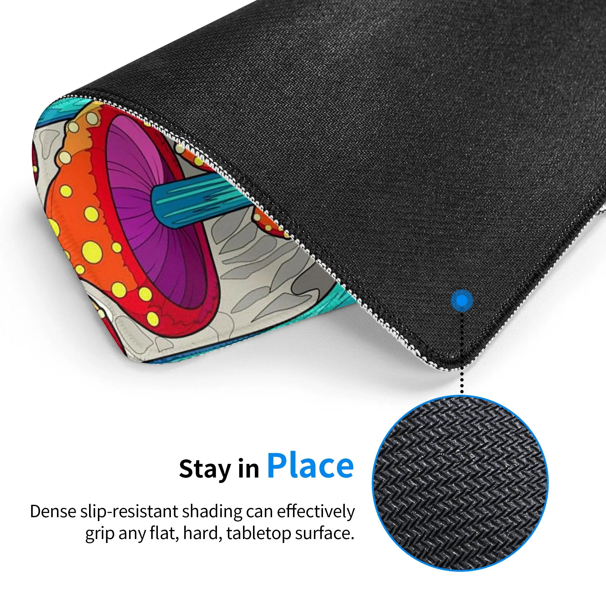 Strange Mushrooms And Skull Magic Mouse Pad Computer Keyboard Mouse Mat Gaming PC Laptop Desk Mat Office Table Mats