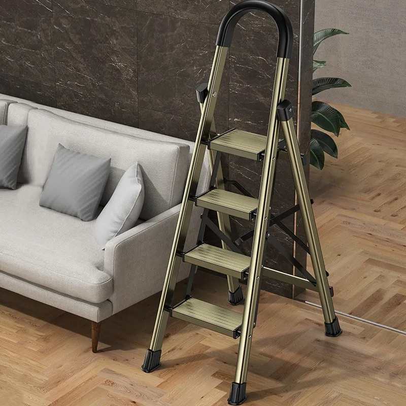 Herringbone ladder Household multi-functional folding ladder Telescopic staircase Thickened aluminum alloy Household climbing
