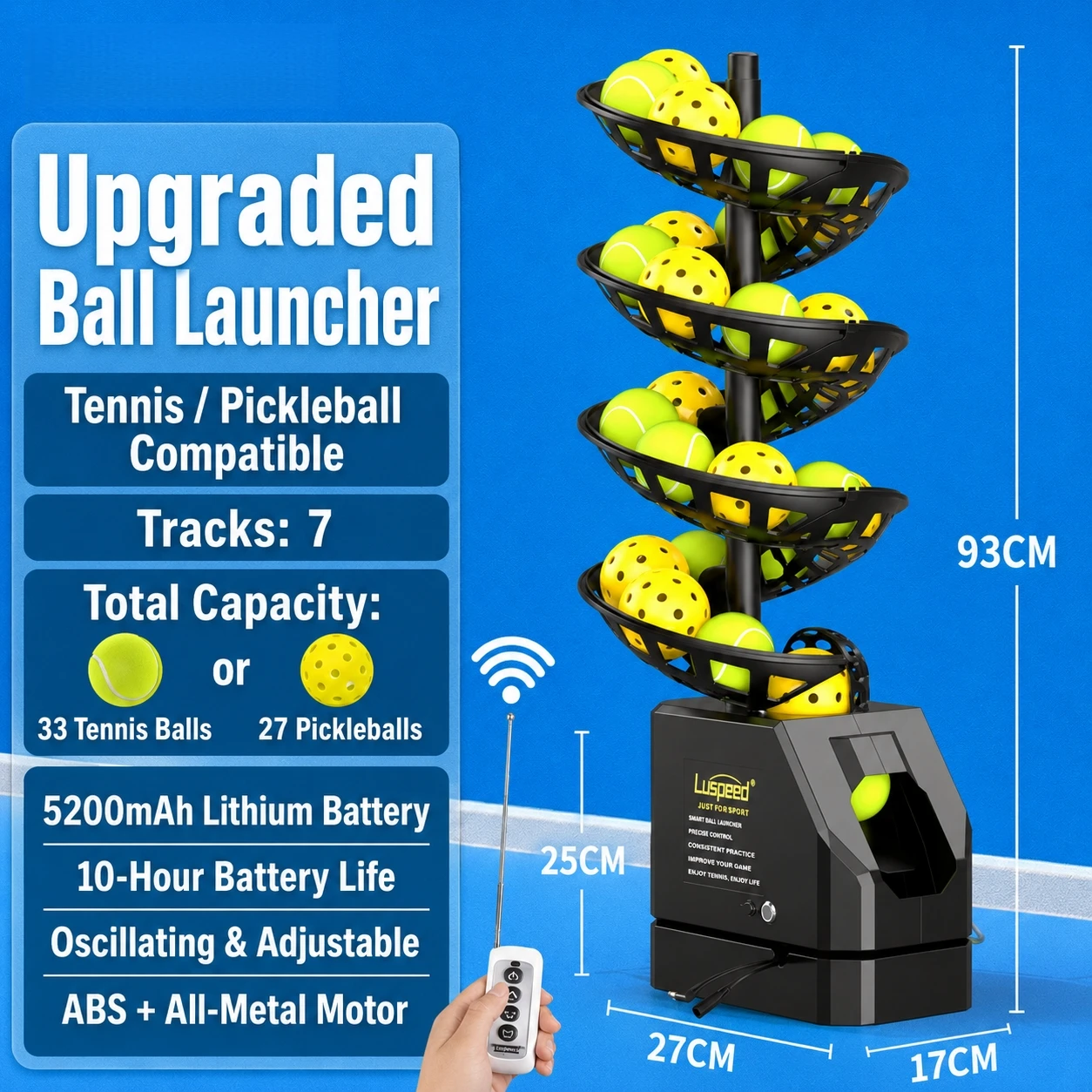Pickleball Tennis and Tennis Single-Player Ball Machine: a Remote-Controlled Automatic Ball Machine Ideal for Beginner Training