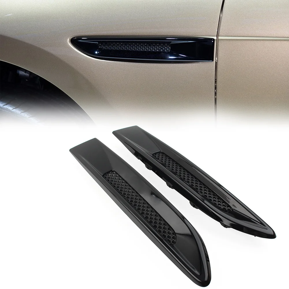 1x Car Front Side Fender Air Vent Outlet Grille Trim T2H17749  For Jaguar XE F-Pace 2016-2020 For XF X260 2016-2021Gloss Black