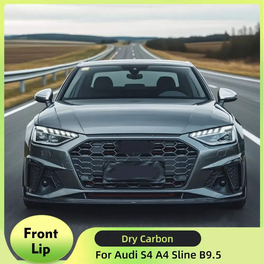 

Car Dry Carbon Fiber Front Bumper Lip Splitters for Audi S4 A4 Sline B9.5 2020-2022 Front Bumper Lip Spoiler Splitters Guard