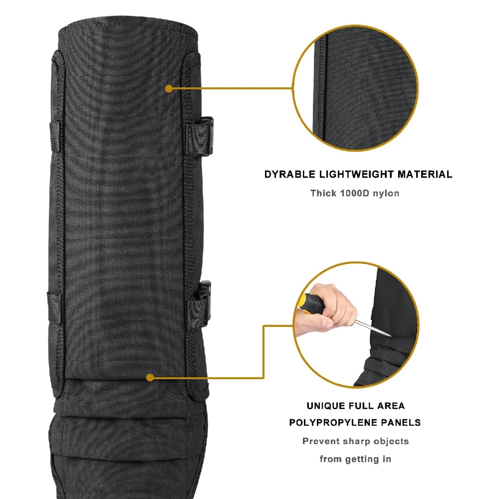1Pair Snake Gaiters for Men Women, Balck Snake Bite Protective Gaiter Chaps Fit for Outdoor Hunting Hiking Farm Working