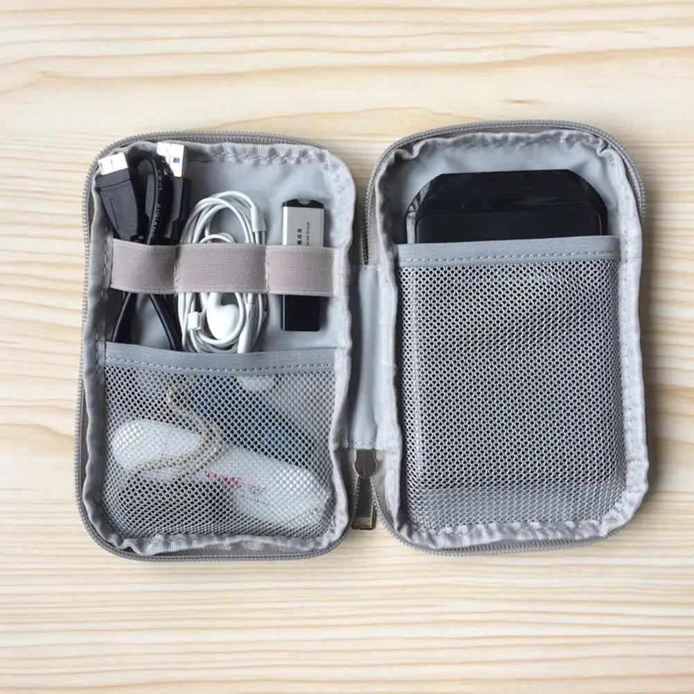 USB Cable Organizer Pouch for Earphones, Charging Cables, Batteries & Memory Cards – Compact Travel Accessory