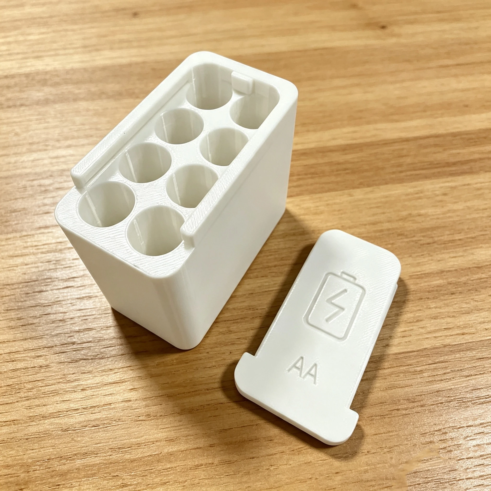 Slide Lid AA Battery Storage Case, 6 Slots Portable 5# Battery Organizer Box, Compact Battery Holder