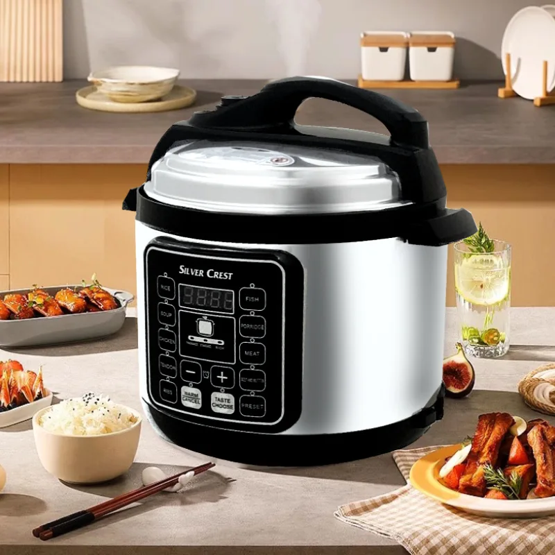 6L Large Capacity Electric Pressure Cooker Multi-function Rice Cooker Smart Pre-set Rice Cooker Soup Pressure Cooker