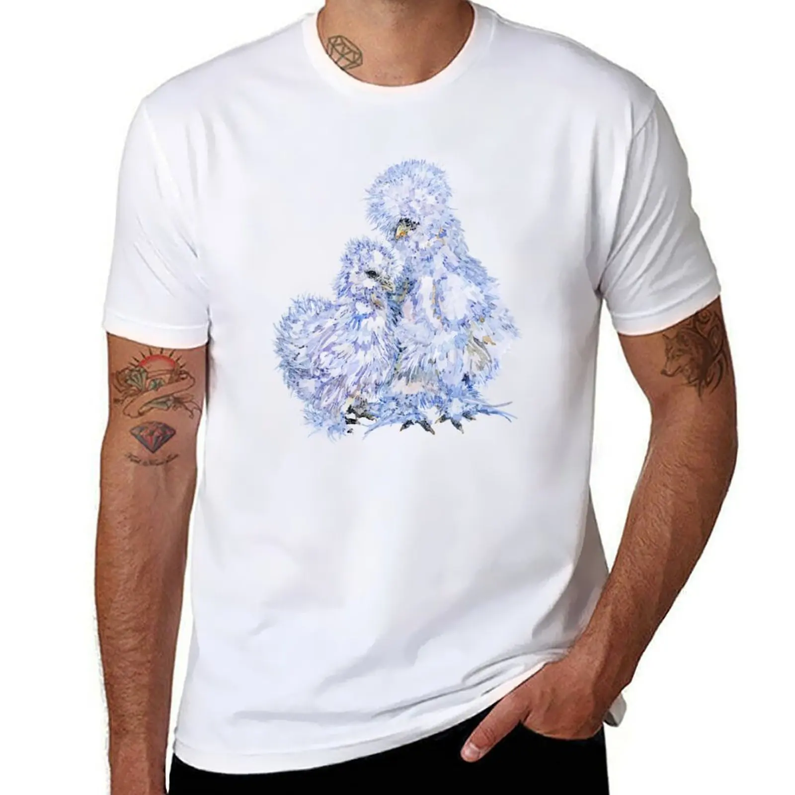 

Silkie and man man man graphic for Chicken Chick graphic t shirts shirts t shirt Mom cotton t T-Shirt funny for
