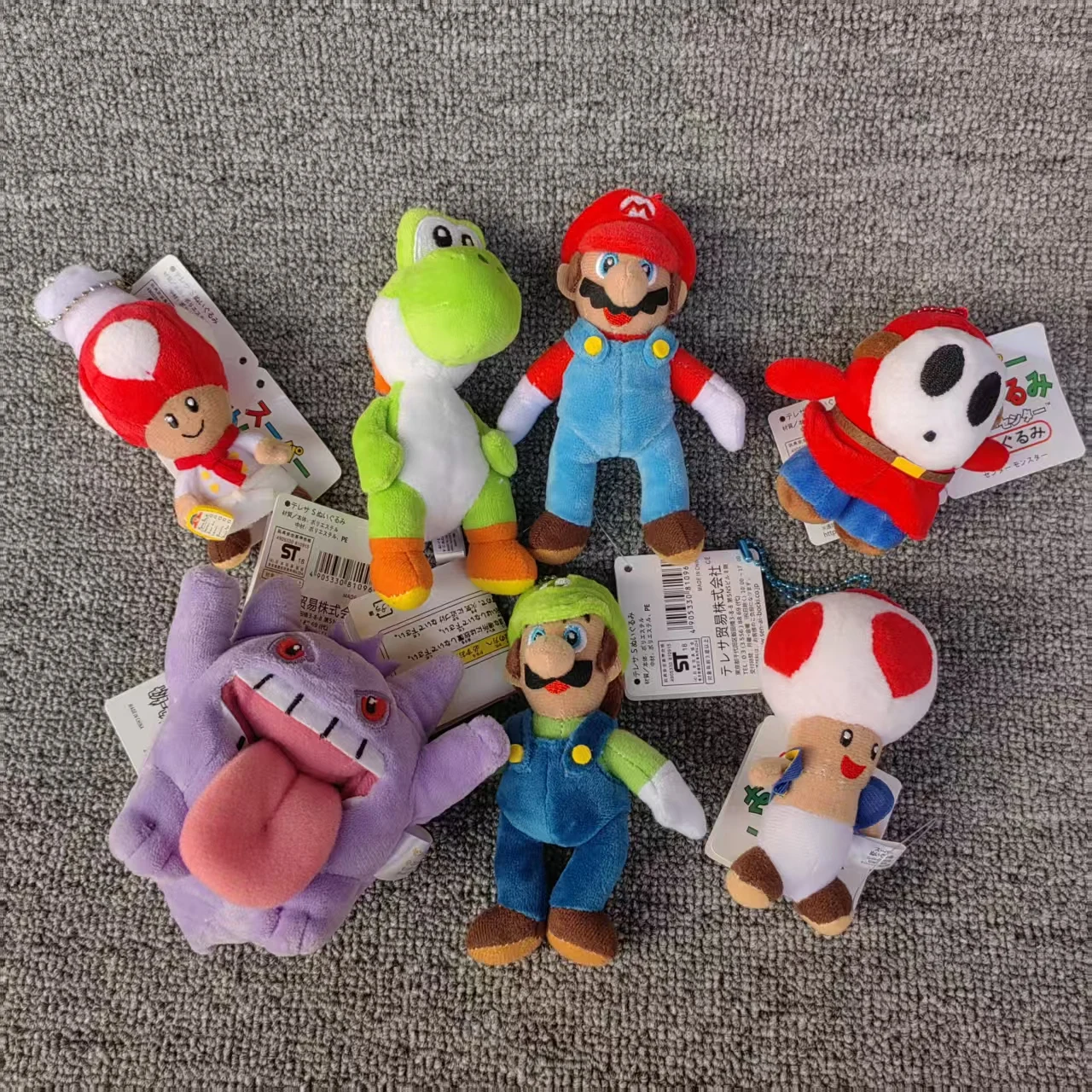 Juguetes de Peluche de 6-12CM de Mario Bros, Figuras de Anime de Yoshi y Luigi, Lindos Llaveros de Peluche, Regalos de Cumpleaños