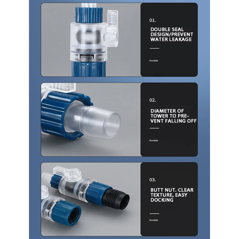 DIY Aquarium 12/16mm Water Pipe Control Valve Switch Interface Fish Tank Filter Barrel Control Water Flow Valve Switch