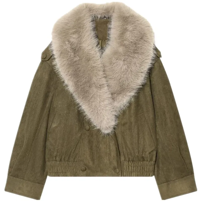 شتاء 2025 المرأة Faion جلد Jaet المخملية سطح Quali كل مباراة Sle جديد وصول معطف الوقوف صالح طويل Sve