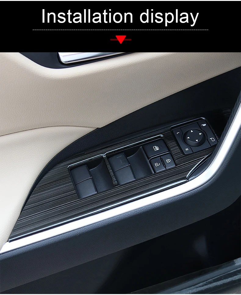 Für Toyota RAV4 XA50 2019 2020 2021 2022 2023 2024 2025 Hybrid Edelstahl Auto Fensterheber Schalter Knopf Abdeckung Aufkleber – Detail 10