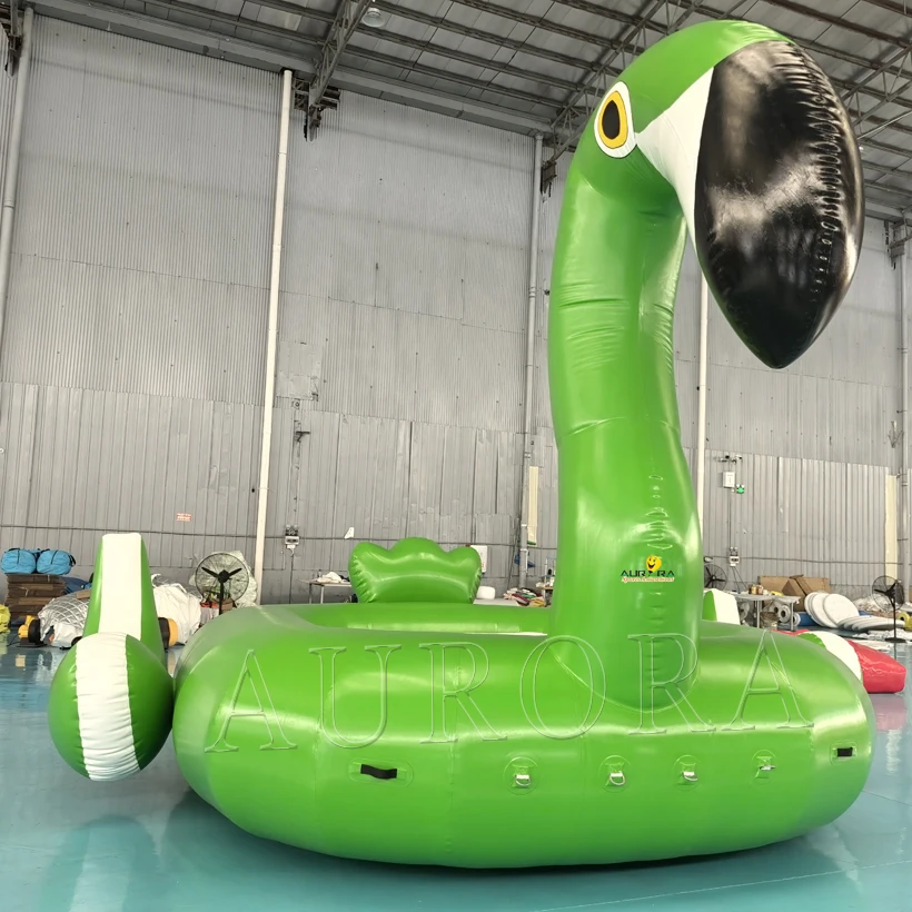 Giant Green Flamingo Pool Float Different Sizes Big Floating Island for Kids Inflatable Water Amusement Facilities