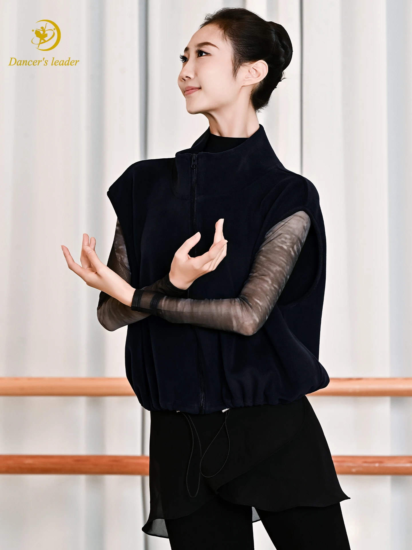 Macacão de balé, estilo feminino adulto profissional, dança de emagrecimento, prática de ioga, colete quente de lã olímpica de outono e inverno