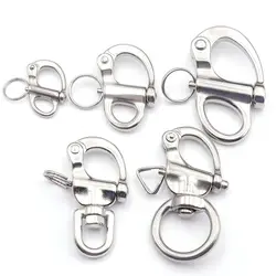 Portable Removable Stainless Steel Keychain EDC Carabiner Belt Buckle Hanging Buckle Quick Release Outdoor Equipment Tool