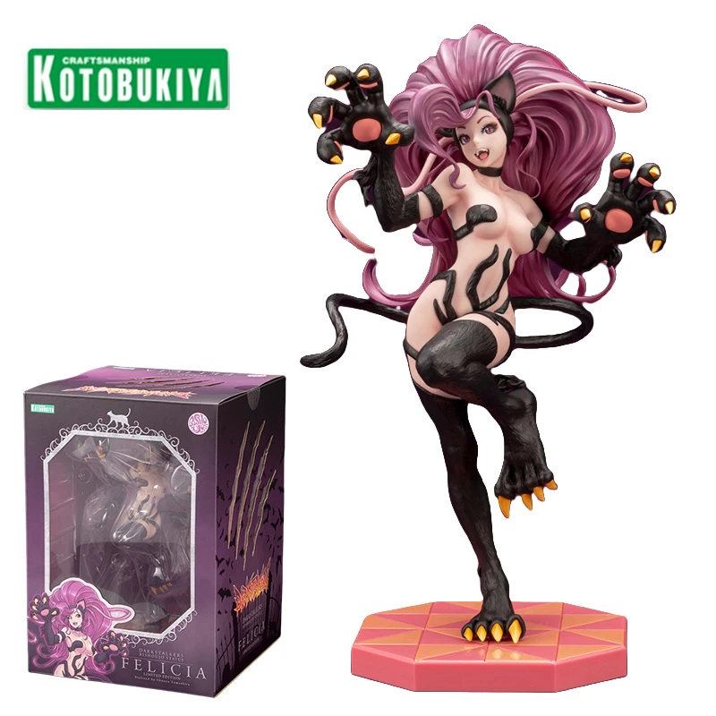 Kotobukiya GAME Pretty Girl Felicia Action Figure Darkstalkers Bishoujo Statue Collectible Gifts for Kids Toys for Boys