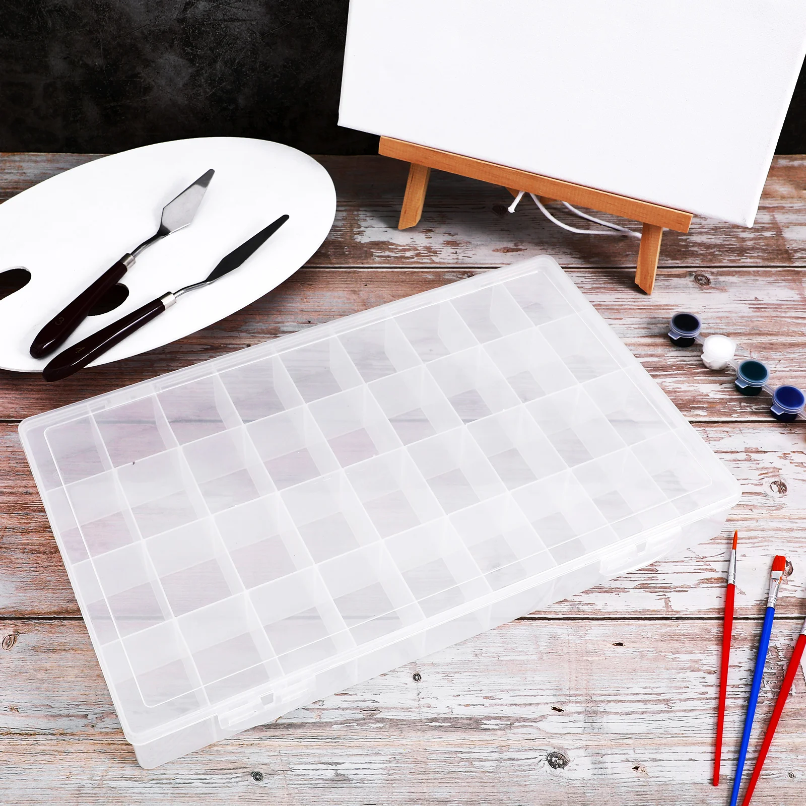 

Plastic Storage Box Clear Case Multi Compartments ganizer Jewelry Bead Containers Small Parts Craft Transparent Lid Secure