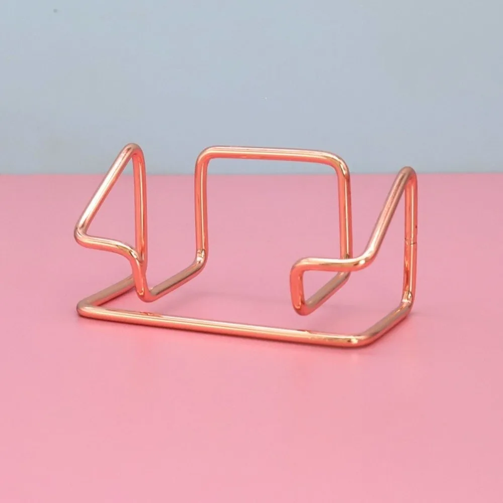Metal Business Card Holder Rustproof Multifunctional Card Display Stand Space-saving Minimalist Photo Stand Hotel Reception