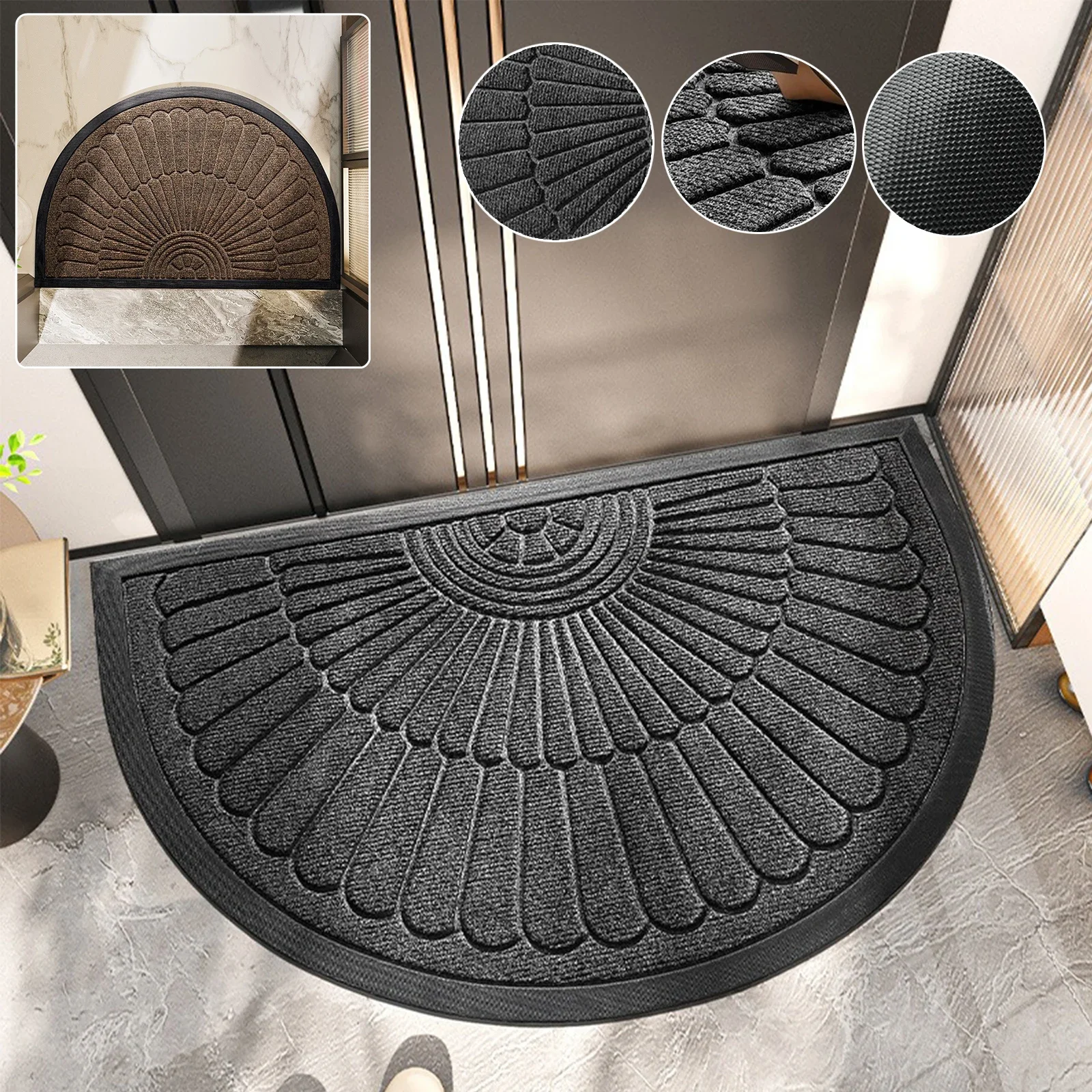 

1pc Entrance Doormat Garden Decorations Door Entry Mats Outdoor Carpet Home Floor Mat Semi-circular Rug Tapete /Area Rug