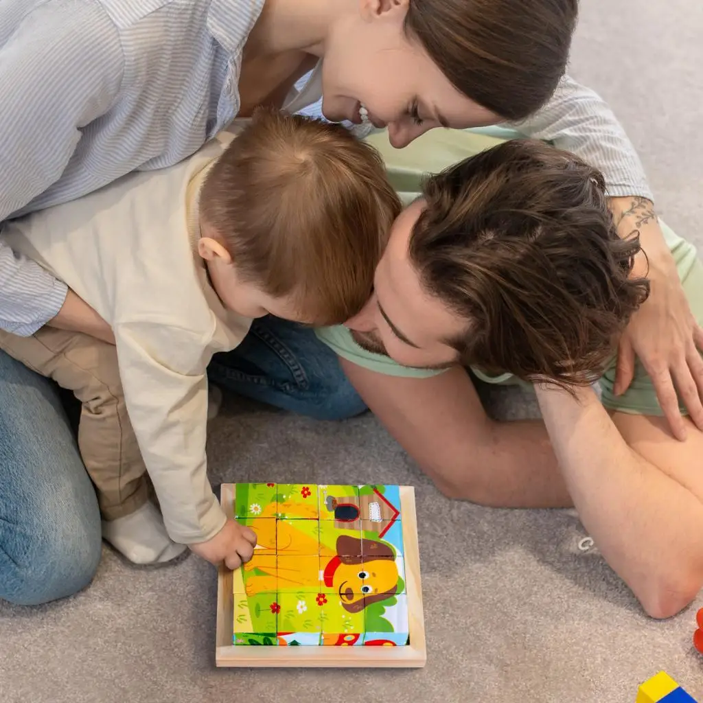 Six Sided Wooden Puzzle Preschool Early Development Early Education Games