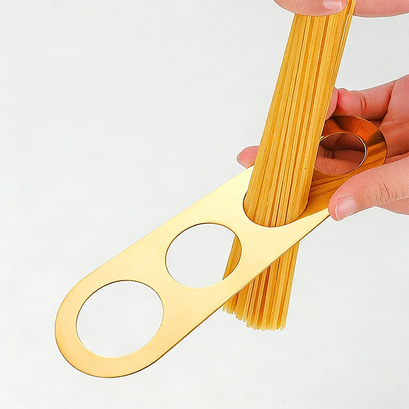 2pcs Comb Spaghetti Tongs & Pasta Measurer Set Luxury Gold Pasta Tool Set Kitchen Utensils Noodle Gripper Tongs