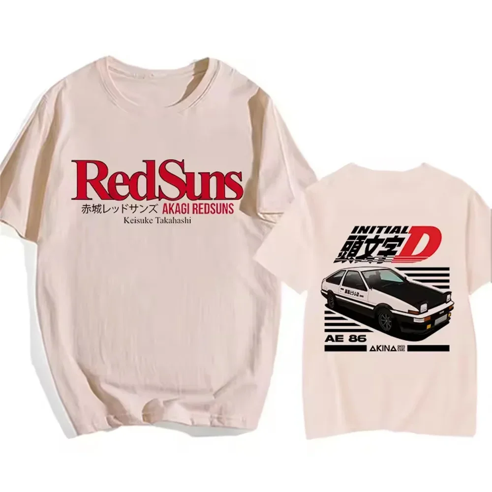 Initial D  Pure Cotton T Shirt Comic Manga Japanese Men Top Graphic Designer Harajuku Man Clothing