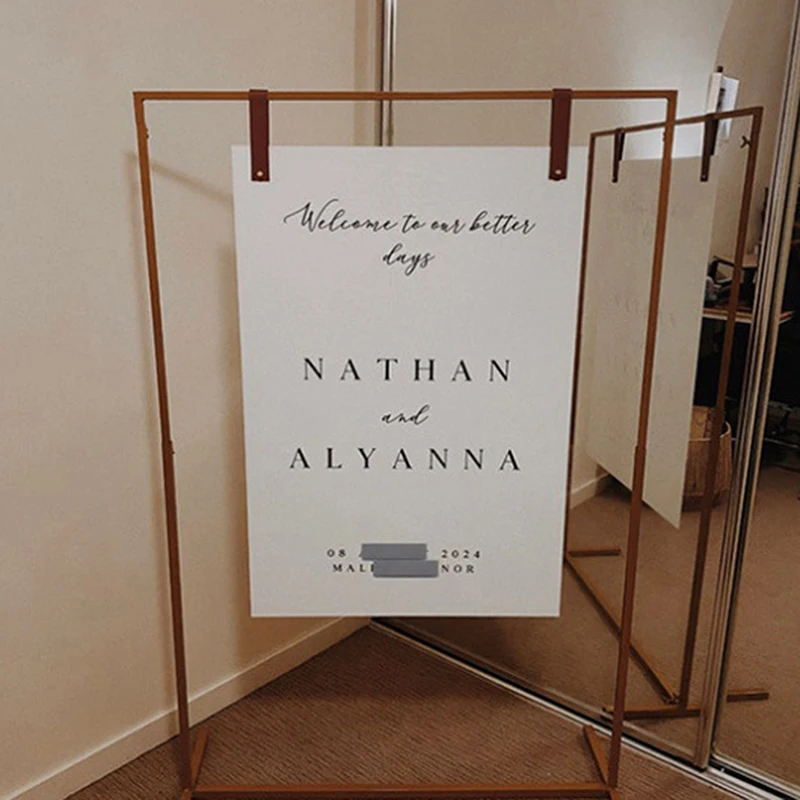 لافتة حفلات من الجلد، علامة زفاف، حزام معلق، علامة عرض الحدث، حزام معلق