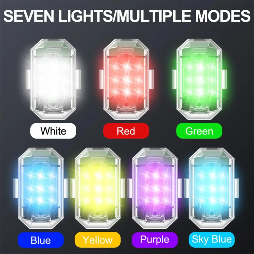 1/2/4/6/8Pcs Bicycle Strobe LED Lights Wireless 7 Colors Emergency Warning Flash Light Mini Waterproof Car Motorcycle Lighting