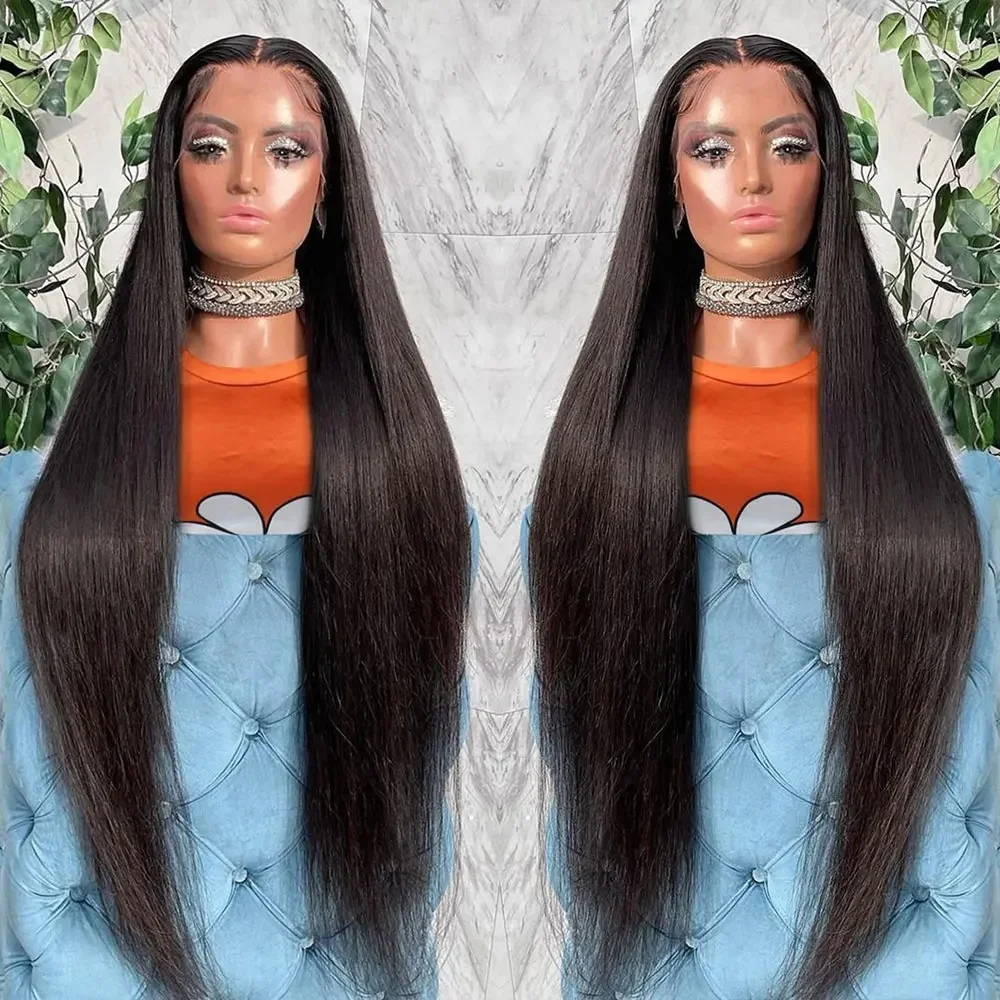 

Прямые парики из натуральных волос 13x4 с прозрачной кружевной основой, парик HD Lace 13x6 из бразильских волос, предварительно выщипанный, черный цвет