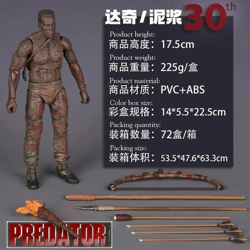 

В наличии: Коллекционная фигурка NECA Predator 30th Anniversary Jungle Patrol Dutch, 7 дюймов, подвижная модель с запасными частями, подарок