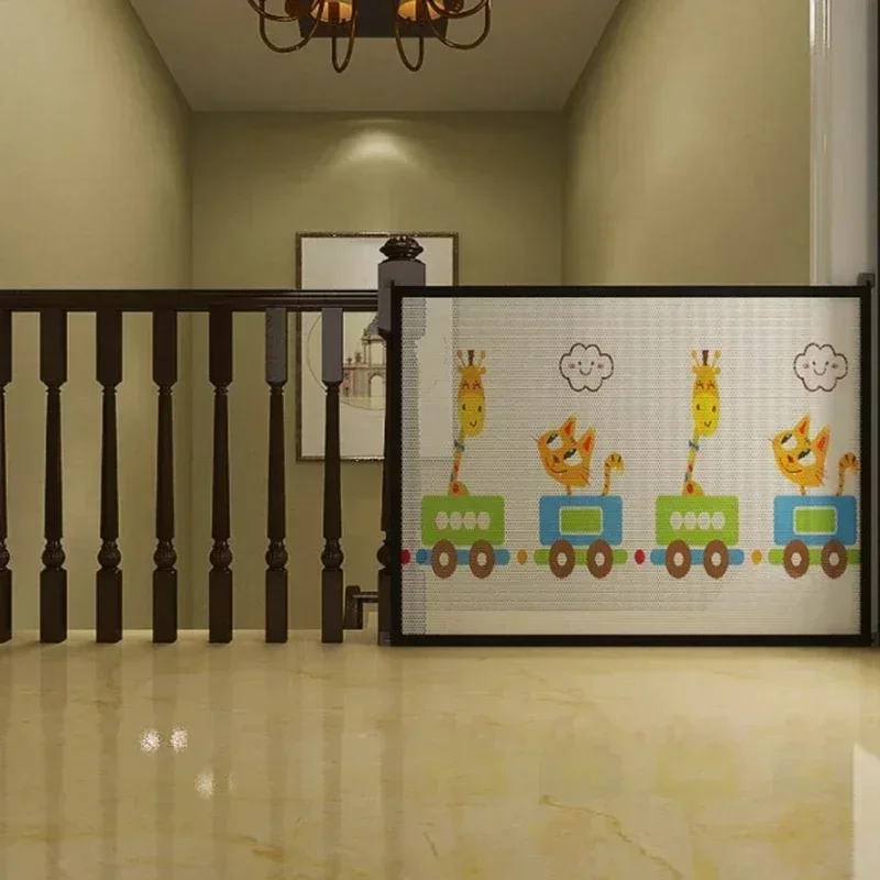 Pet Isolated Network Dog Safety Fence Breathable Mesh Folding Barrier Stairs Gate Playpen Dog Fence Baby Gate For Home Stairs - view 3