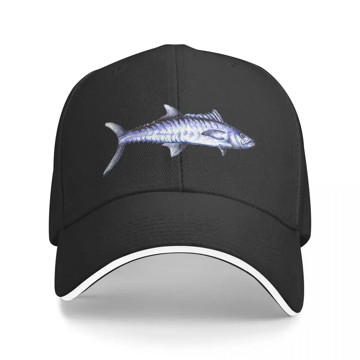 

Kingfish King Mackerel Pen and Ink Drawing Baseball Cap Custom Cap Golf Wear Golf Men Women's