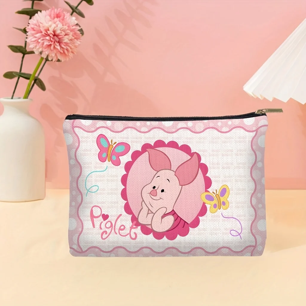 디즈니 피글렛과 제시에서 영감을 받은 메이크업 가방 - 여성용 귀엽고 다용도로 활용 가능한 지퍼백, 보석 보관 가방, 완벽한 여행용 지퍼 오거나이저 - 재미있는 생일 선물