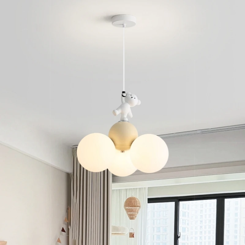 

Modern Resin Creamy Style Teddy Bear Chandelier, Cute/Creative, Personalized/Artistic, for Children's Rooms in the Bedroom