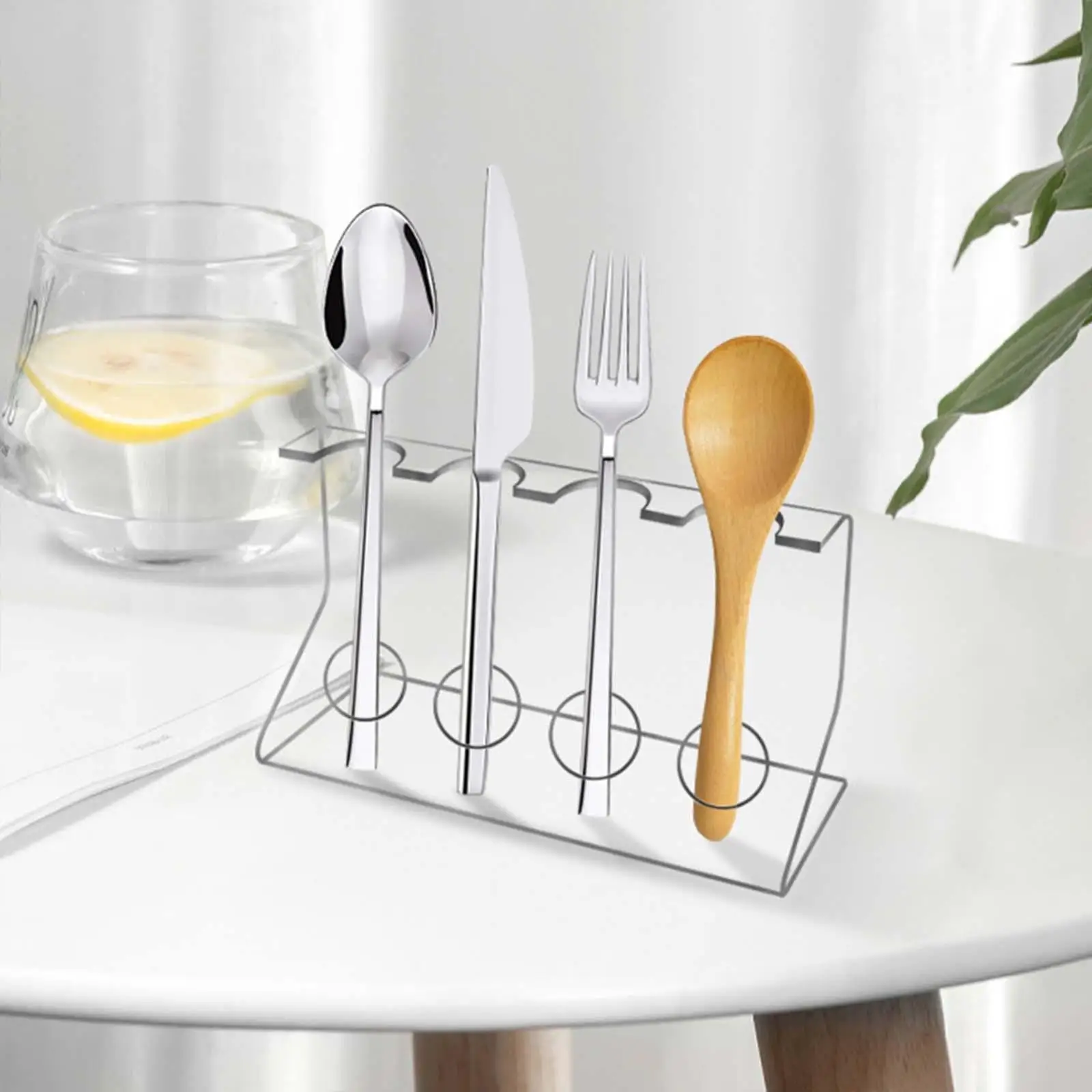 Cutlery Holder Transparent Organizer Acrylic Holder Spoon Rest Fork Spoon