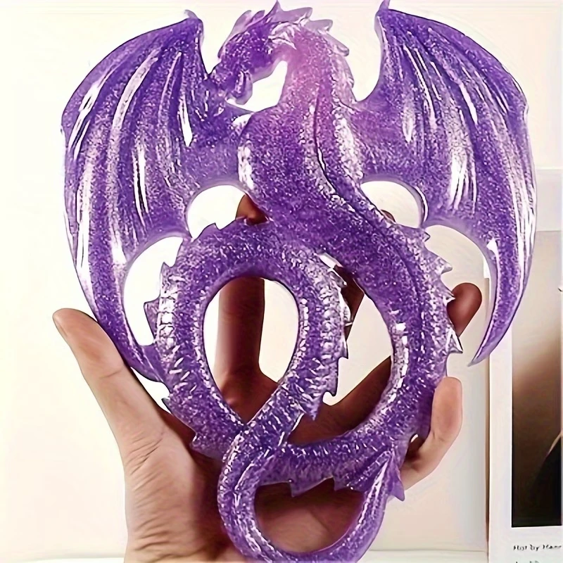 3D Dragon Silicone Mold for Resin Casting Purple and Blue Dragon Pattern,Reusable Flexible Mold,for DIY Wall Hanging Decoration