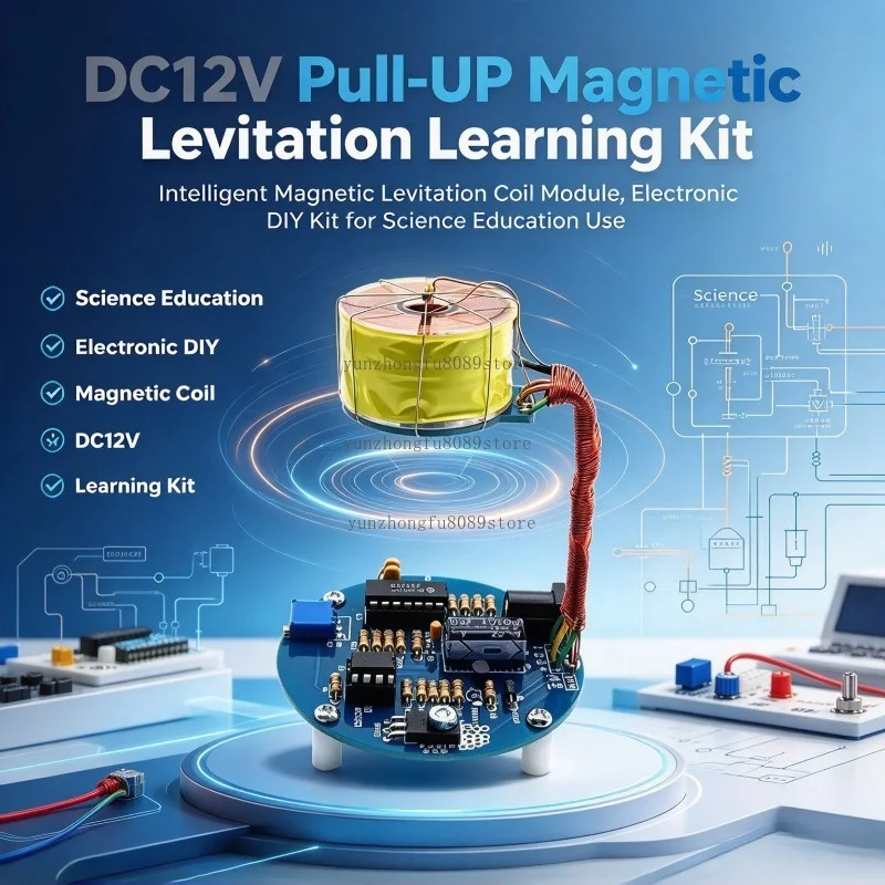 DC12V Pull-UP Magnetic Levitation Learning Kit, Intelligent Magnetic Levitation Coil Module, Electronic DIY Kit