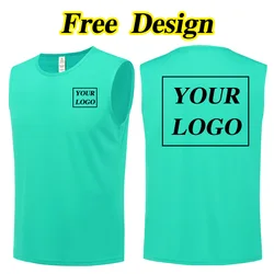 Quick Dry Sport Vest Custom Logo Print Personal Team Brand Embroidery Sleeveless T-Shirt Summer Men And Women Tops 10 Colors