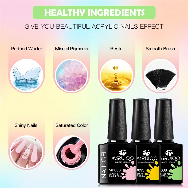 6 pezzi set di smalti gel per unghie fai da te nail art design tutto per la decorazione Soak Off gel UV kit di vernice gel per manicure a lunga durata