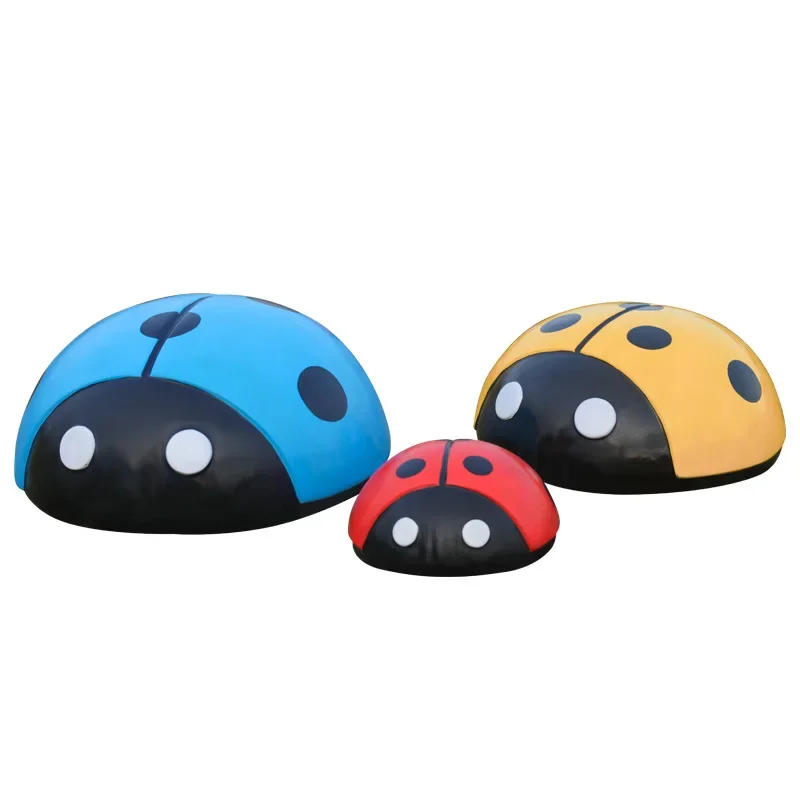 

Cartoon ladybug ornament outdoor fiberglass insect sculpture garden landscape community kindergarten